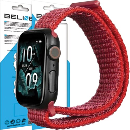 Beline pas za apple watch najlon 42/45/49MM rdeča rdeča za serije 1-8, (21969189) Cene