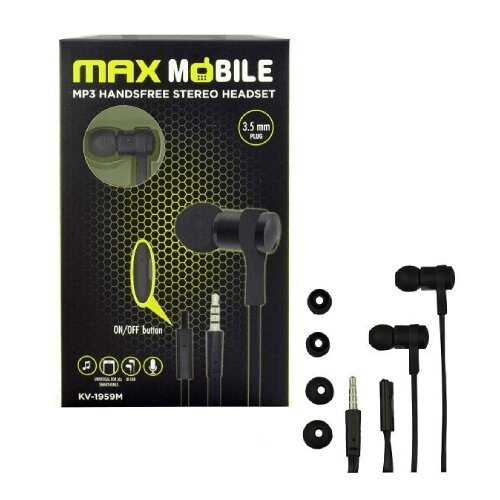 Maxmobi slušalice sa mikrofonom max mobile KV-1959M - crne Slike