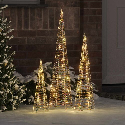  Božićno drvce 3 pcs Topla bijela 20 x 20 x 80 cm PET Cijene