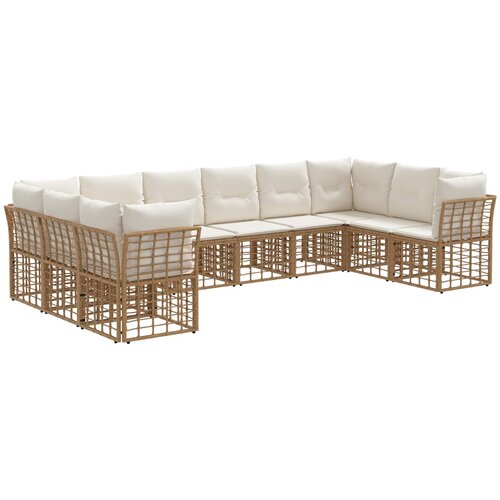  Set vanjskih sofa Prirodna i krema bijela Poliester Slike