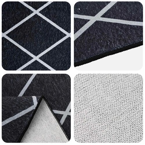  Tepih ORIZ Crni dijamantni uzorak 240 x 240 cm 100% poliester - Crni dijamantni uzorak 240 x 240 cm Slike