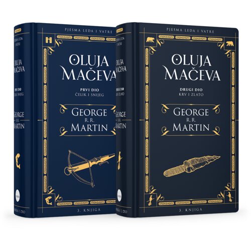 &amp;Scaron;kolska knjiga Pjesma leda i vatre 3, Oluja mačeva - komplet (svezak 1. i 2.), George R.R. Martin Slike