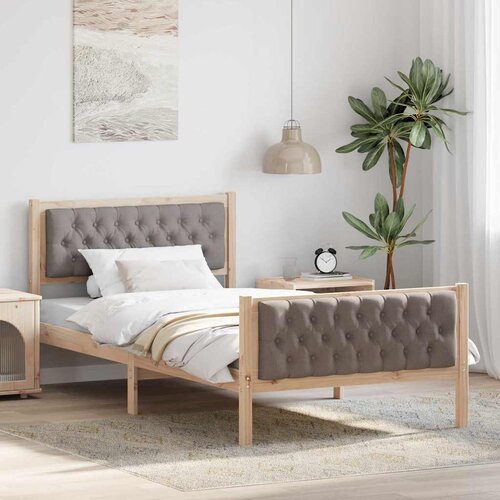  Krevetna konstrukcija s uzglavljem Sivo-smeđa 100 x 200 cm Cene