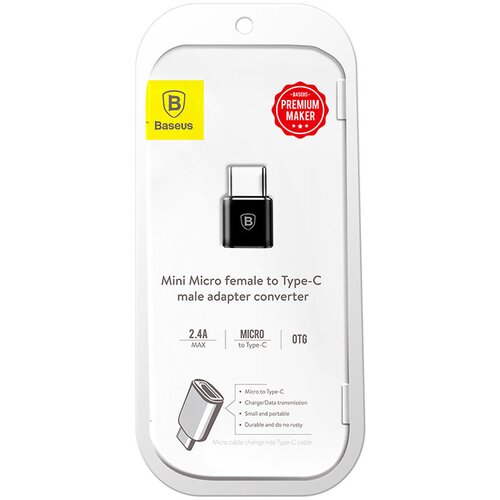 Baseus Mini Adapter Pretvornik iz Micro USB v USB-C - Črna, (22006761) Cene