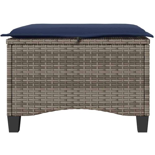 vidaXL Vrtni tabure s jastucima 2 kom sivi 55x55x36 cm poliratan Cene