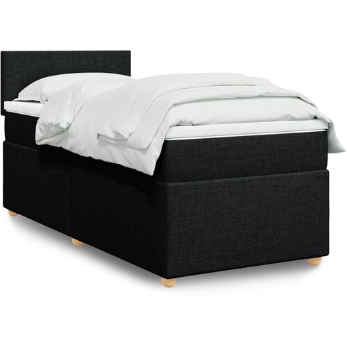 vidaXL Box spring postelja z vzmetnico črna 80x200 cm blago Cene