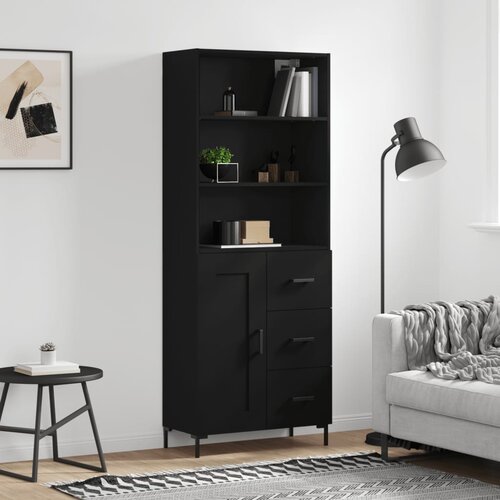 The Living Store Visoka komoda črna 69,5x34x180 cm inženirski les - Visoka Omarica, (21836116) Cene