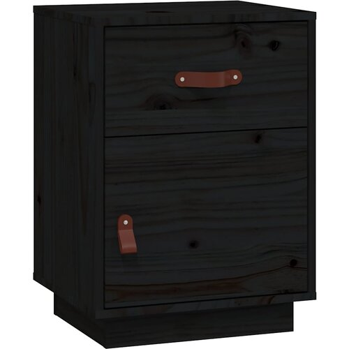 Maison Chic Nočna omarica - Nočna miza črna 40x34x55 cm trdna borovina, (21689136) Cene