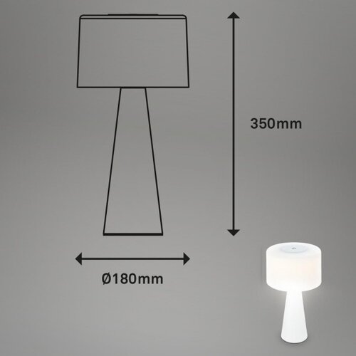 BRILONER 7420016 - LED punjiva dodirna stona lampa sa prigu&amp;scaron;iva, LED/4W/5V 3000K, bela Slike