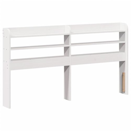 VidaXL Vzglavje s policami bela 160 cm trdna borovina, (21290824) Slike