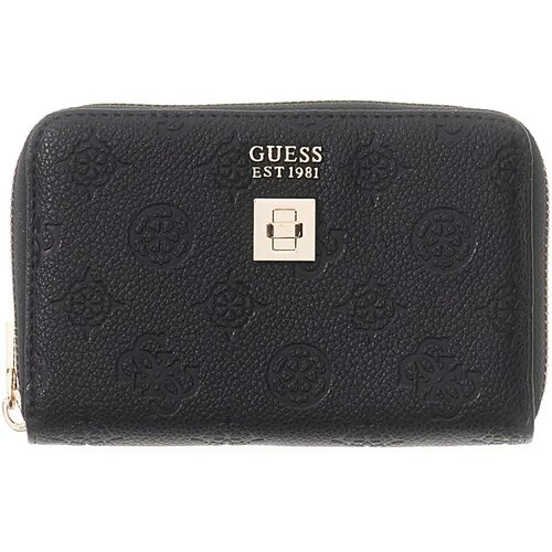 Guess Denarnice Ella Logo Slg Med Zip Around Črna Cene