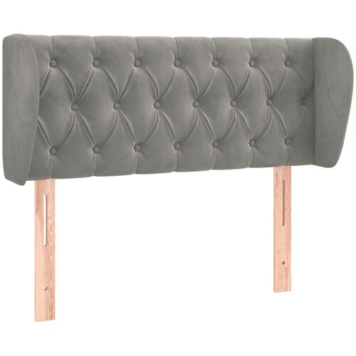 Maison Chic Vzglavna omarica - Nočna omarica - Posteljna omarica z u&amp;scaron;esi svetlo sivo 93x23x78/88 cm žamet, (21708865) Slike