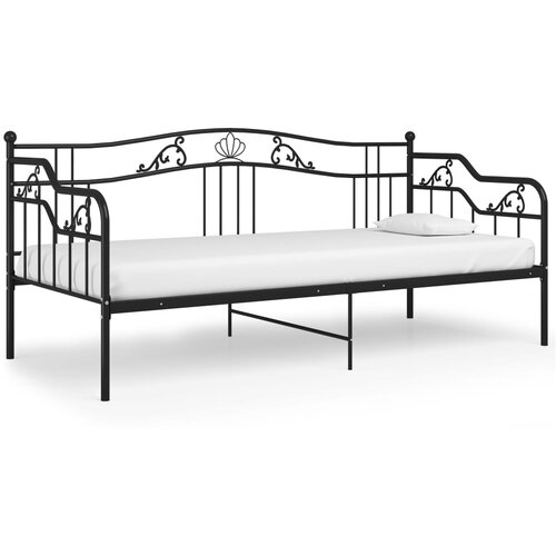  Okvir za krevet na razvlačenje crni metalni 90 x 200 cm Slike