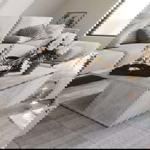 vidaXL Stolić za kavu siva boja betona 80 x 80 x 31 cm od iverice Cene