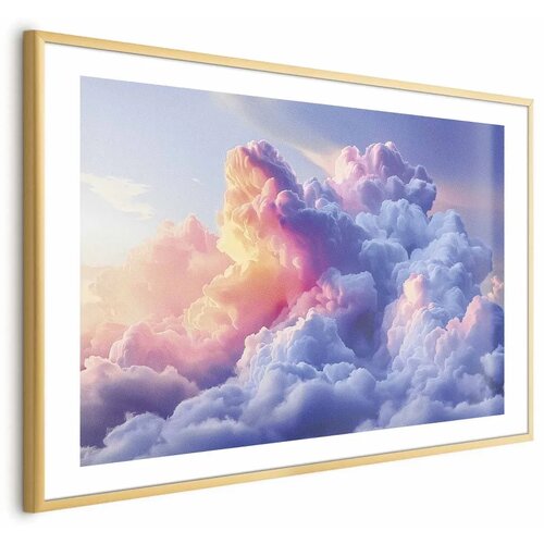  Plakat Clouds Like Painted: Artistic Dawn Brushes Painting the Sky 60x40 Zlatni okvir s margom Cijene