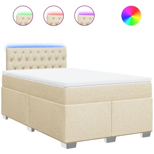 VidaXL Box spring postelja z vzmetnico krem 120x190 cm blago, (21309547) Slike