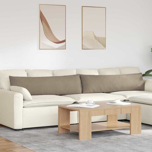  Jastučići za sofu 2 pcs Sivo-smeđa 145 x 40 cm tkanina Slike