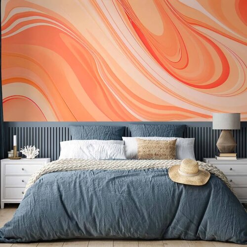  Foto tapeta - Peach Abstraction - Abstraction with Smoothly Transitioning Colors in Orange Tones 500x350 Slike