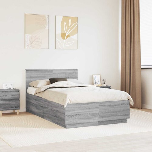  Krevetna konstrukcija S LED lampica Siva Sonoma 135 x 190 cm Cene