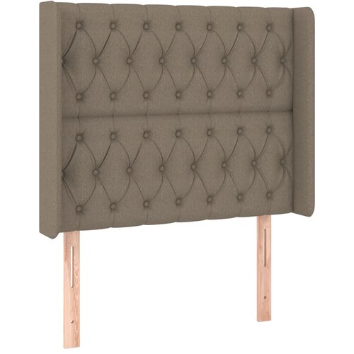  LED uzglavlje smeđesivo 103 x 16 x 118/128 cm od tkanine Slike