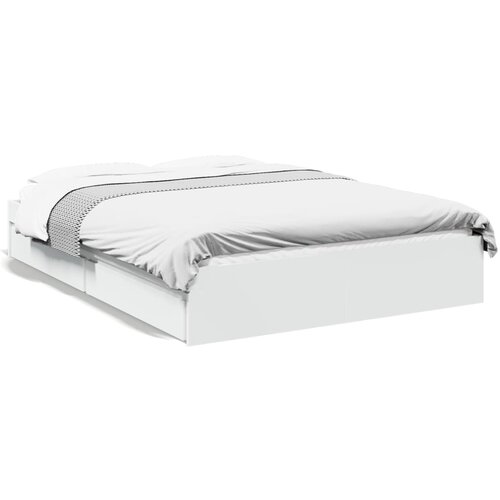 VidaXL Okvir za krevet s ladicama bijela 120x200 cm konstruirano drvo Slike