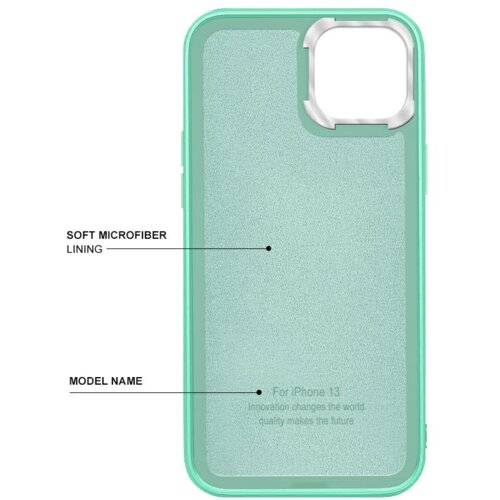 Satin silikonski ovitek za iPhone 13 6.1 - mat mint Slike