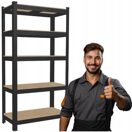  Polica s 5 razina 180 x 90 x 30 cm (nosivost 875 kg) - crna Cijene