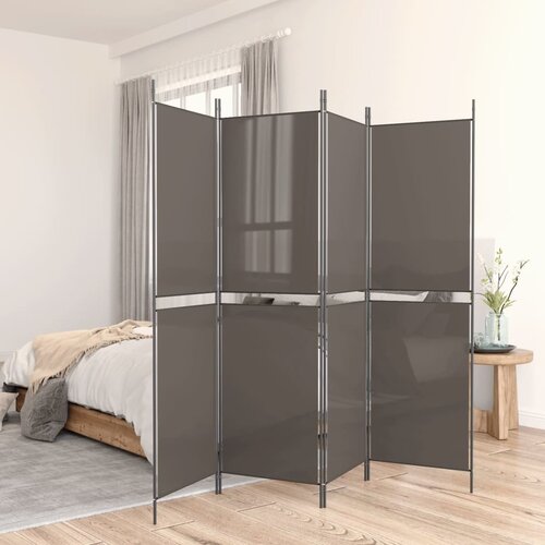 Sobna pregrada s 4 panela antracit 200 x 200 cm od tkanine Cijene