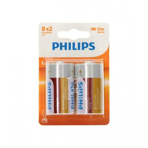 Philips Baterija R20L2B-10 1,5V Longlife 814197