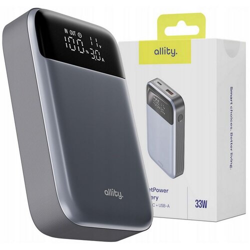 ALLITY APB-200 pd qc 33W 10000mAh power bank gray Slike