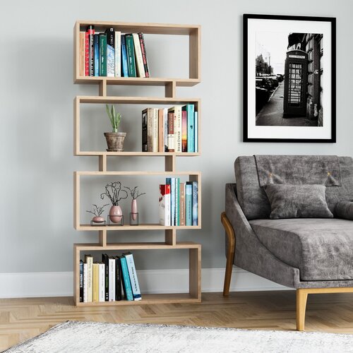 Hanah home Regal v hrastovem dekorju v naravni barvi 72x25 cm Langdon – Cene