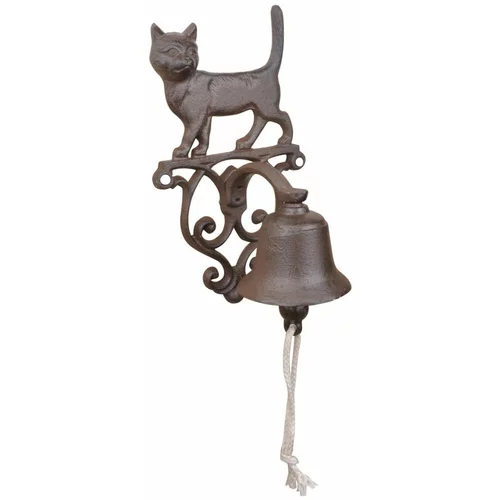 Esschert Design Stenski zvonec iz litega železa z motivom mačke