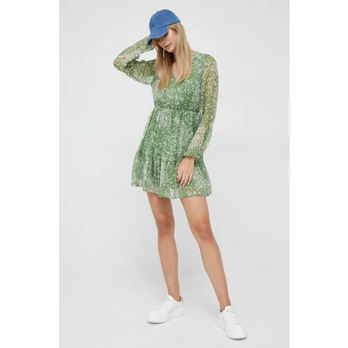 Vero Moda Haljina boja: zelena, mini, širi se prema dolje