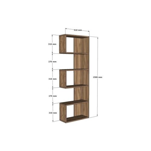 Woody Fashion polica za knjige nebu sapphire oak Cene