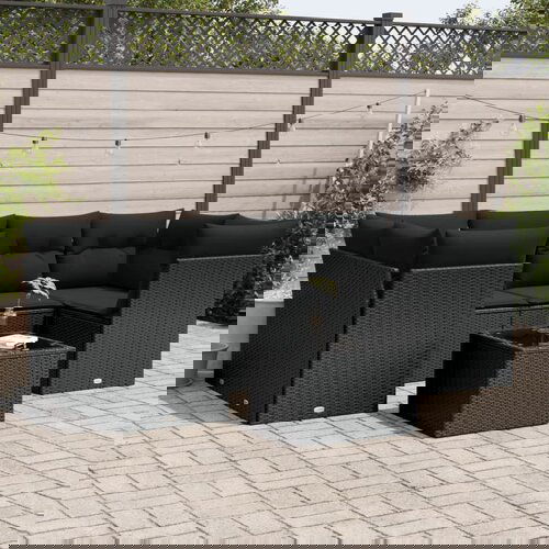 vidaXL 7-dijelni set vrtnih sofa od poliratana s jastucima crni Cijene