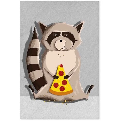  Slika - Gourmand Raccoon (1 Part) Vertical 20x30 Na talijanskom platnu Slike