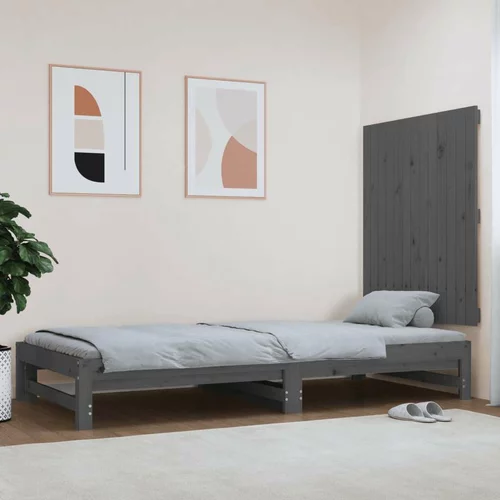  Stensko posteljno vzglavje sivo 82,5x3x90 cm trdna borovina, (20736521)
