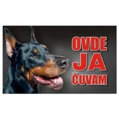 Happy Dog tabla Ovde ja čuvam - Doberman 20x12.5cm Cene
