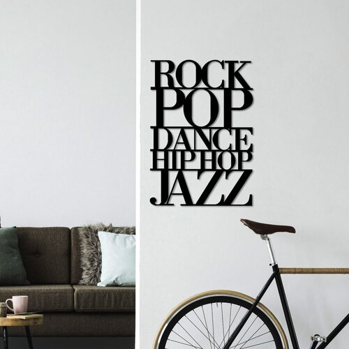 Wallity Zidna dekoracija We Love Music-M, 57x40cm, Crna Slike