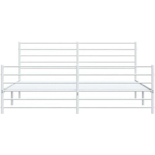VidaXL Metalni okvir kreveta uzglavlje i podnožje bijeli 193x203 cm Slike
