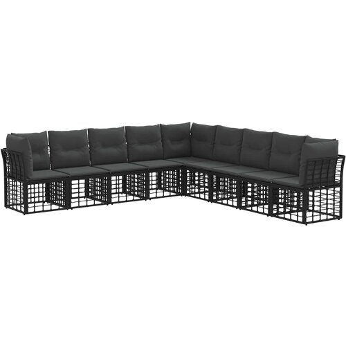  Set vanjskih sofa Crna Poliester Slike