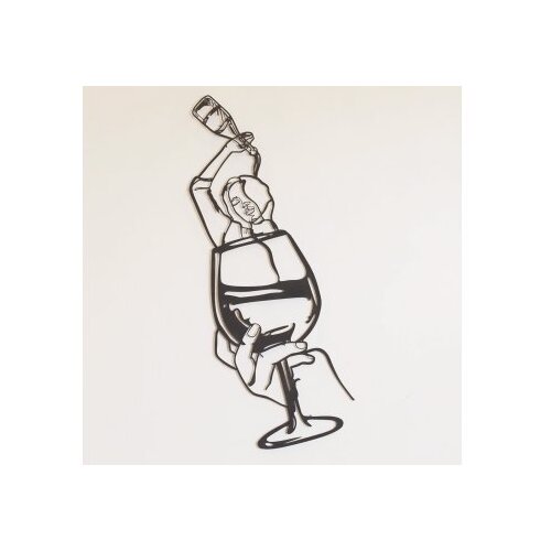 WALLXPERT Zidna dekoracija Glass of Wine Girl-APT749 L, 48x99 cm, 1.2 mm, Crna Cene