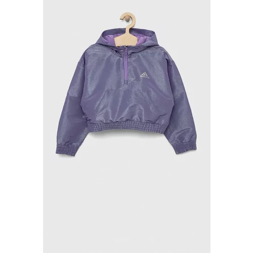 Adidas Otroški pulover G D WV HD HLFZP vijolična barva, s kapuco