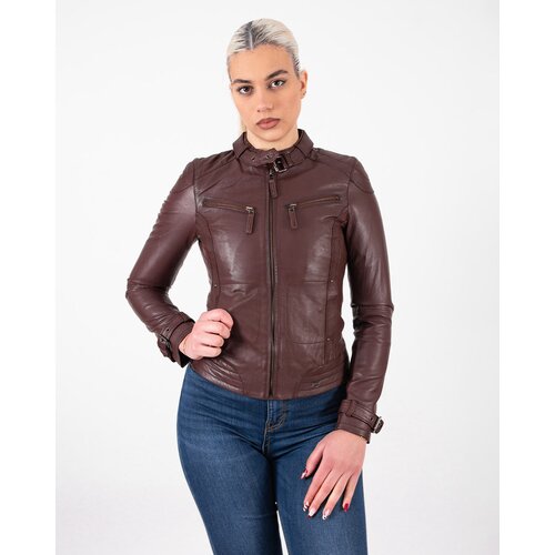 La Force Fashion Maze kožna jakna Ryana - Tamno braon Cene