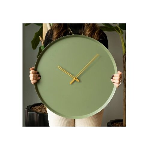 WALLXPERT dekorativni metalni zidni sat earthy metal wall clock APS111 green Cene
