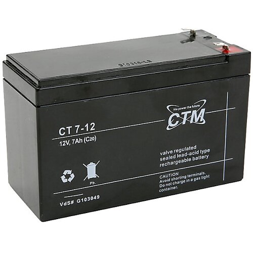 Akumulator 12 V - 7 Ah, za mini dvigalo, umetna masa, črn Slike