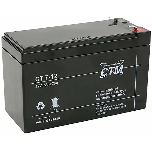Akumulator 12 V - 7 Ah, za mini dvigalo, umetna masa, črn