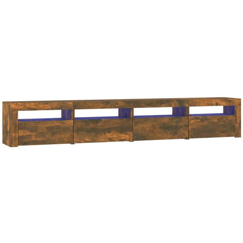 Maison Chic TV omarica - TV stojalo - Televizijska omarica z LED lučkami dimljeni hrast 240x35x40 cm, (21701832) Cene