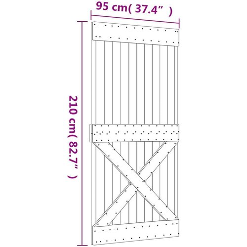  Klizna vrata Prirodna i bijela 95 x 210 cm Čvrsta borovina Cijene