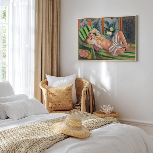  Slika - Henri Matisse &amp;ndash; Reclining Odalisque with Magnolias 120x80 U prirodnom drvenom okviru Slike